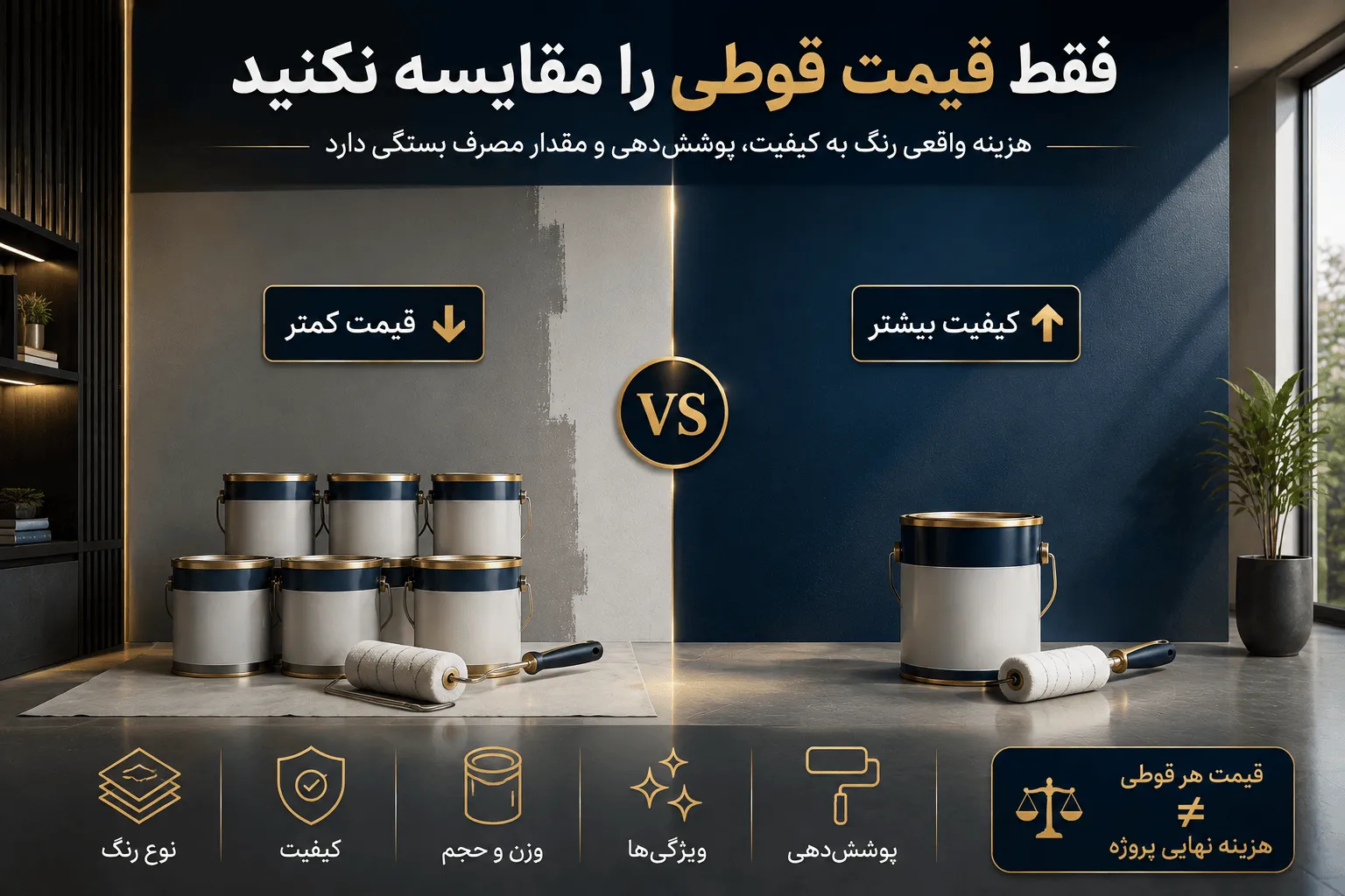 تأثیر کیفیت رنگ بر هزینه نهایی رنگ آمیزی