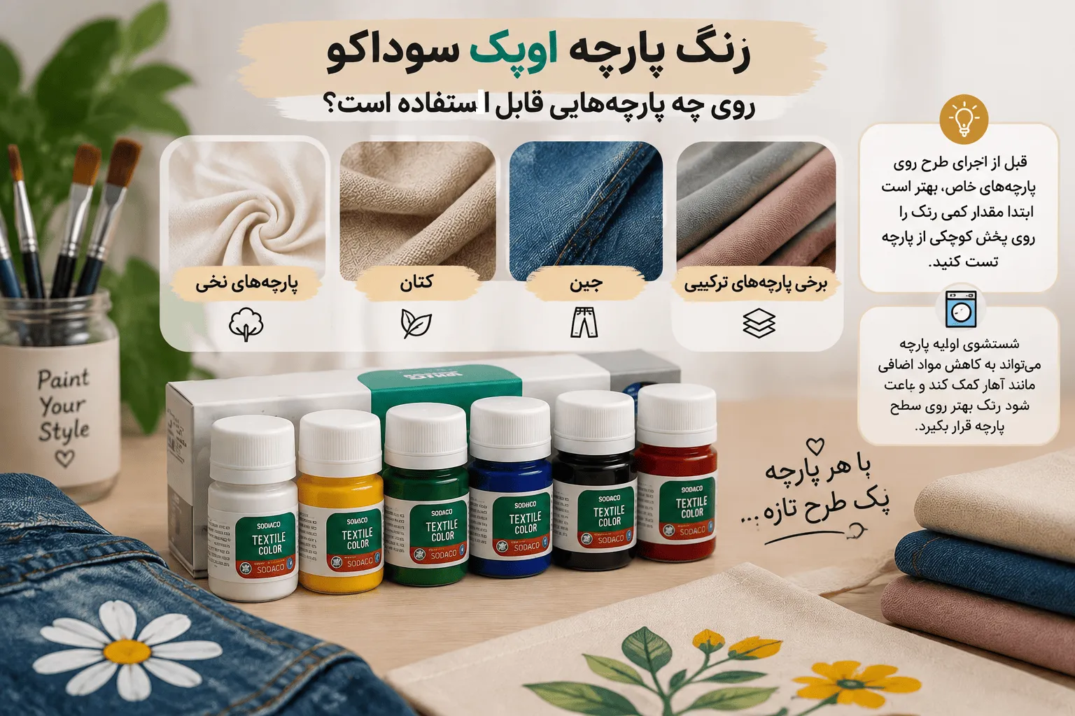 برای چه پارچههایی میتوان از رنگ پارچه اوپک استفاده کرد